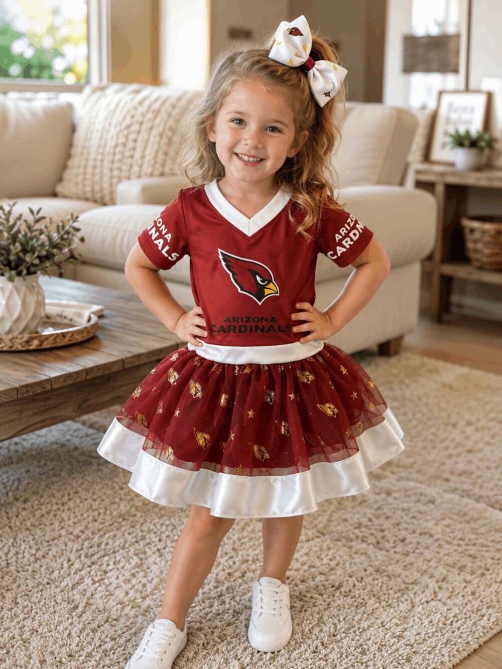 Arizona Cardinals NFL Football Little Girl Size 2T Dress Outfit Tutu Costume Bow